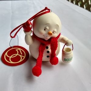 Dept 56 Snowpinions Snowman Ornament For The Birds